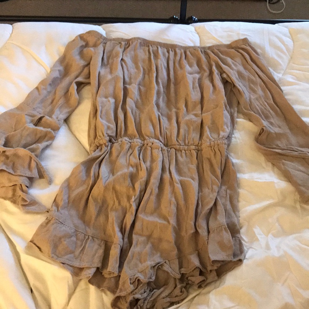 stolen hearts off shoulder romper